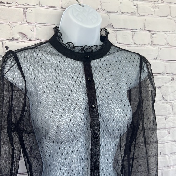 80’90’s sheer Swiss dotted blouse size medium The limited - Picture 2 of 6